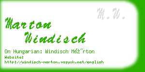 marton windisch business card